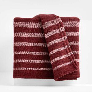 Crate & Barrel Bungalow 70"x55" Luminous Red Throw Blanket